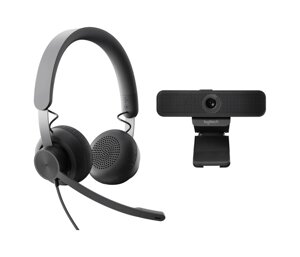 Комплект з гарнітури і веб-камери Logitech Wired Personal Video Collaboration UC Kit - GRAPHITE - USB