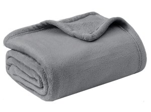 Плед однотонний світло-сірий HomeBrand 200 x 230 см