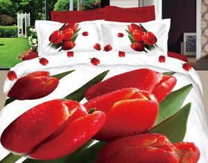 Постільна білизна Love You Сатин 3D Березень STP347 Євро
