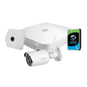 Комплект відеоспостереження WiFi kit 1cam: 1 відеореєстратор, 1 жорсткий диск, 1 Wi-Fi відеокамера 4 Мп та 1 кронштейн