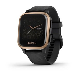 Smart Clock Garmin Venu Sq Music Edition Чорний з небаченим рожевим беззагрітом