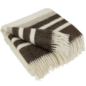 Плед з екологічної вовни білий-айворі кор. беж Love You 140 x 220 см