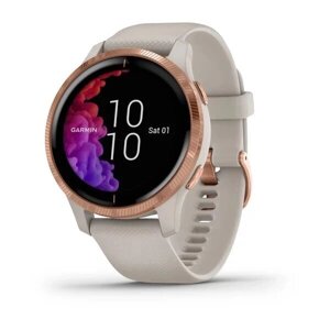 Smart Clock {{0} Garmin Venu Світло-пісок з безшовним рожевим беззагрітом