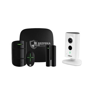 Комплект бездротової сигналізації Ajax StarterKit black + IP-відеокамера IPC-C15P