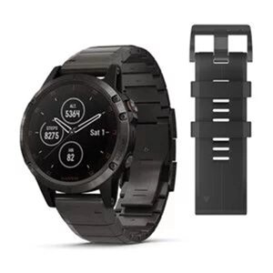 Smart Clock Garmin fenix 5 Plus Sapphire Сірий титановий DLC з ременем титану