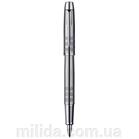 Пір'яна ручка Parker IM Premium Shiny Chrome Chiselled FP 20 412C від компанії інтернет-магазин "_Міліда_" - фото 1