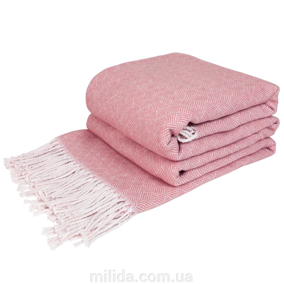 Плед бавовняний рожевий Крекер Love You 140 x 200 см від компанії інтернет-магазин "_Міліда_" - фото 1