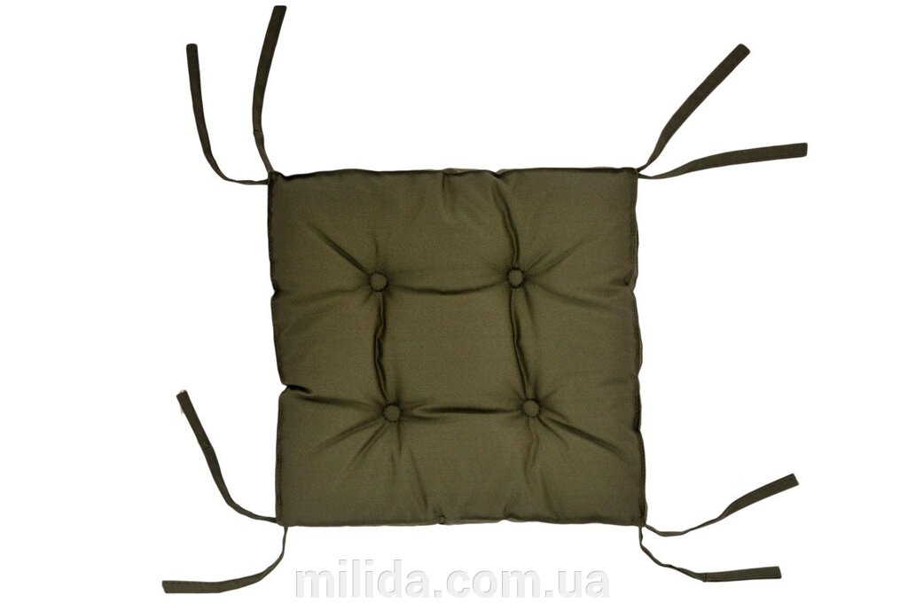 Подушка на стілець DOTINEM COLOR хакі 40х40 см (213109-5) від компанії інтернет-магазин "_Міліда_" - фото 1