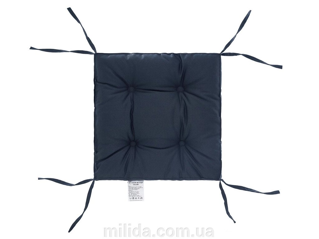Подушка на стілець DOTINEM COLOR мокрий асфальт 40х40 см (213109-9) від компанії інтернет-магазин "_Міліда_" - фото 1