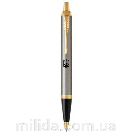 Ручка кулькова Parker IM 17 Brushed Metal GT BP Тризуб 22 232_TR від компанії інтернет-магазин "_Міліда_" - фото 1