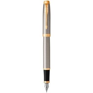 Ручка пір'яна Parker IM 17 Brushed Metal GT FP F 22 211 з латуні з позолотою, сталеве перо