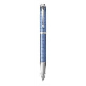 Ручка пір'яна Parker IM 17 Premium Blue CT FP F 24 411 з алюмінію, малюнок в клітку