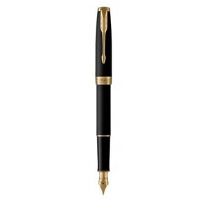 Ручка пір'яна Parker SONNET 17 Matte Black Lacquer GT FP F 84 811 з латуні з позолотою