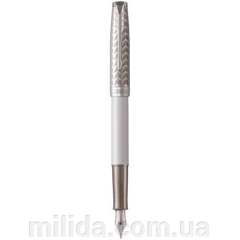 Ручка пір'яна Parker SONNET 17 Metal & Pearl Lacquer CT FP F 87 411 з латуні, золоте перо від компанії інтернет-магазин "_Міліда_" - фото 1