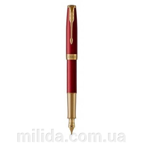 Ручка пір'яна Parker SONNET 17 Red Lacquer GT FP F 86 211 сталева з тонким золотим пером від компанії інтернет-магазин "_Міліда_" - фото 1