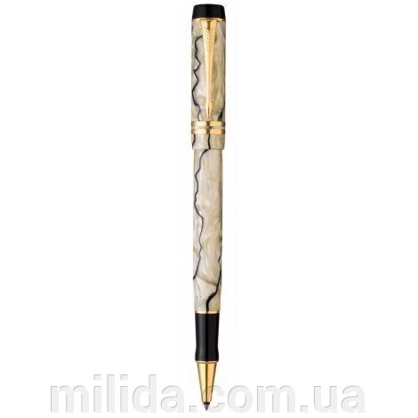 Ручка-ролер Parker Duofold Pearl and Black NEW RB 97 622Ж з акрилової смоли з позолотою від компанії інтернет-магазин "_Міліда_" - фото 1