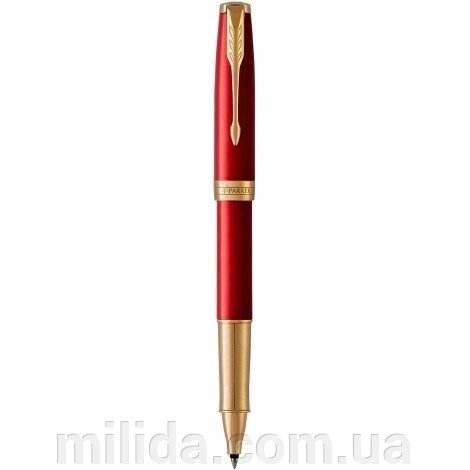 Ручка-ролер Parker SONNET 17 Intense Red GT RB 86 222 з латуні з червоним лаком і позолотою від компанії інтернет-магазин "_Міліда_" - фото 1