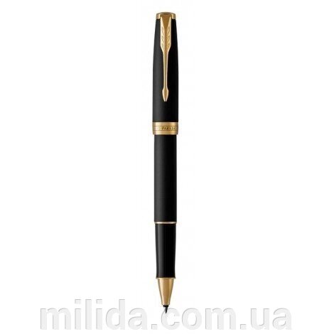 Ручка-ролер Parker SONNET 17 Matte Black Lacquer GT RB 84 822 з латуні з чорним лаком і позолотою від компанії інтернет-магазин "_Міліда_" - фото 1