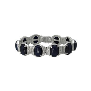 Срібний чоловічий браслет Лорд із синіми улекситами DARIY 039-53