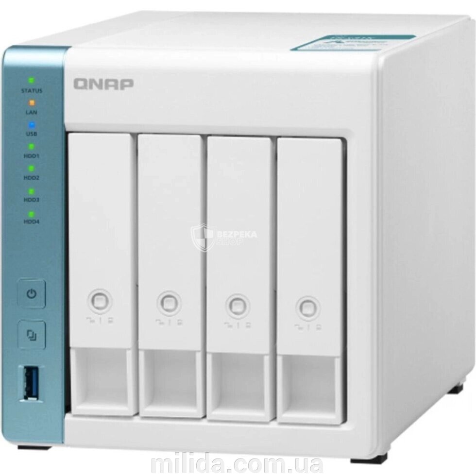 Система зберігання даних QNAP TS-431K з 4 відсіками для дисків, 1GB RAM, настільне виконання від компанії інтернет-магазин "_Міліда_" - фото 1