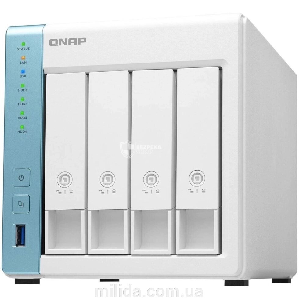 Система зберігання даних QNAP TS-431P3-4G з 4 відсіками для дисків, 4GB RAM, настільне виконання від компанії інтернет-магазин "_Міліда_" - фото 1