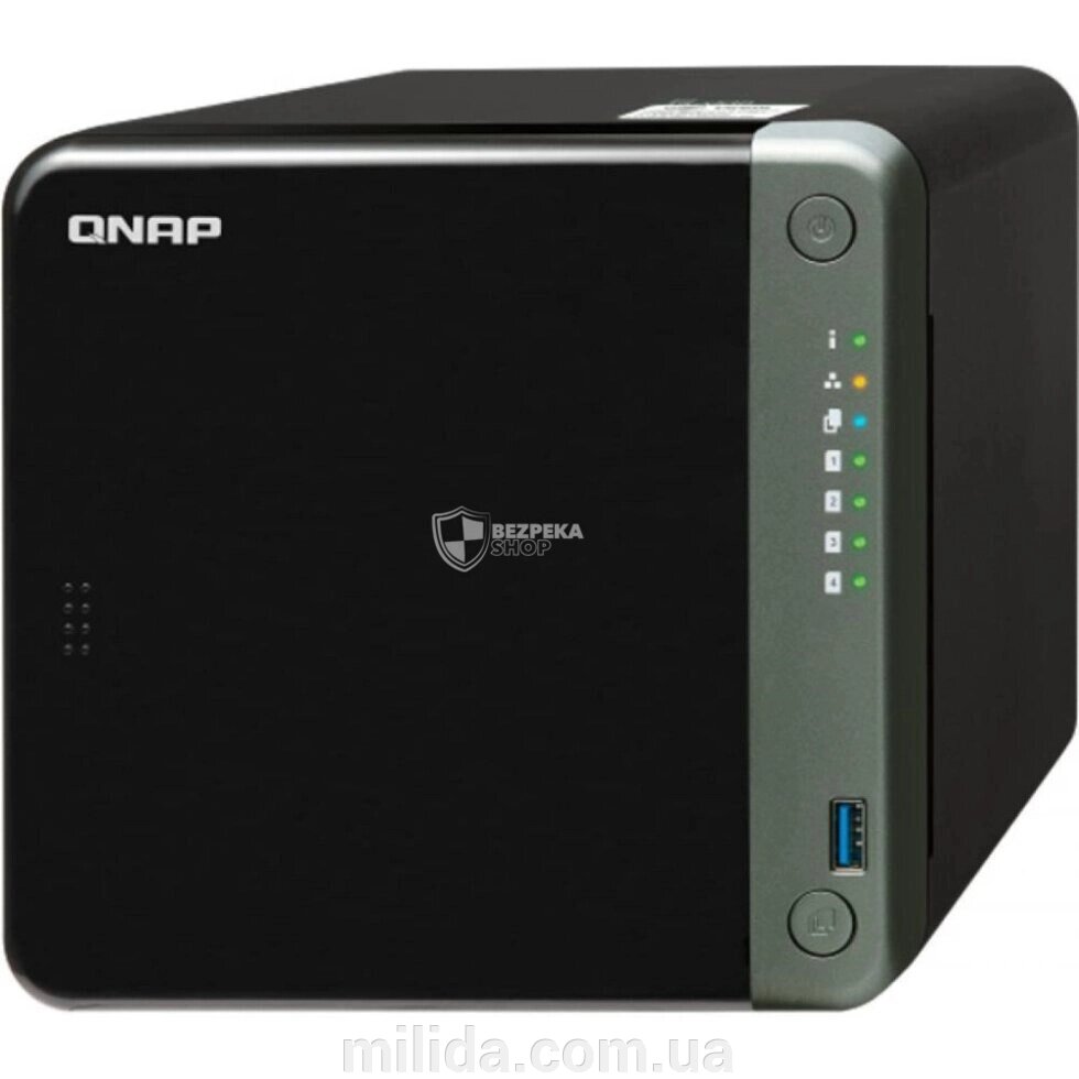 Система зберігання даних QNAP TS-453D-4G з 4 відсіками для дисків, 4GB RAM, настільне виконання від компанії інтернет-магазин "_Міліда_" - фото 1