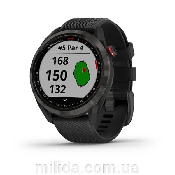 Smart Clock Garmin Approach S42 темно-сірий із чорним ременем від компанії інтернет-магазин "_Міліда_" - фото 1