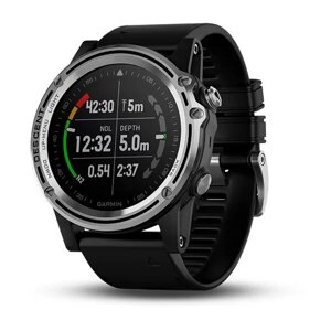 Smart Clock Garmin Descent Mk1 Срібло із чорним ременем