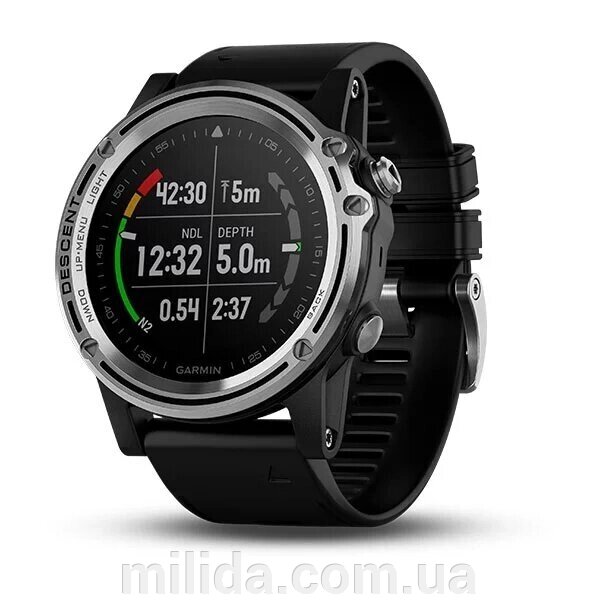 Smart Clock Garmin Descent Mk1 Срібло із чорним ременем від компанії інтернет-магазин "_Міліда_" - фото 1