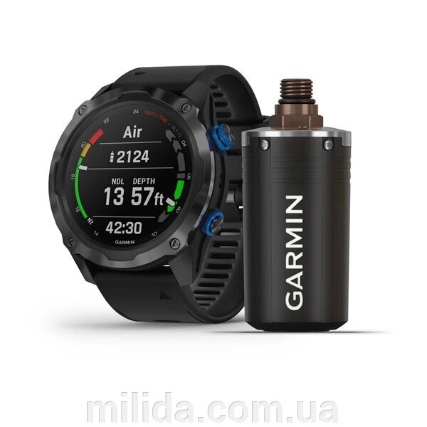 Smart Clock Garmin Descent Mk2i Titanium Grey DLC із чорним ремінцем (у комплекті з Descent T1) від компанії інтернет-магазин "_Міліда_" - фото 1