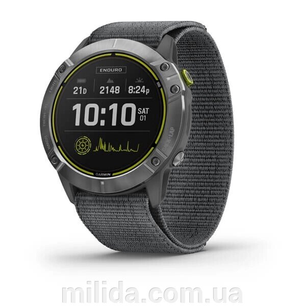 Smart Clock Garmin Enduro Сталь із сірим нейлоновим ремінцем UltraFit від компанії інтернет-магазин "_Міліда_" - фото 1