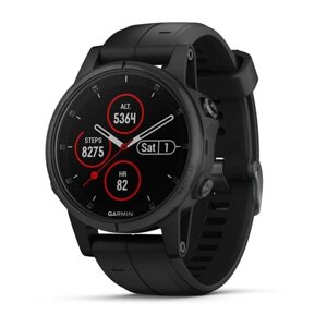 Smart Clock Garmin fenix 5S Plus Sapphire чорний з чорним ременем