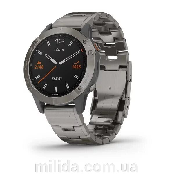 Smart Clock Garmin fenix 6 Sapphire Титану з титановим ременем від компанії інтернет-магазин "_Міліда_" - фото 1