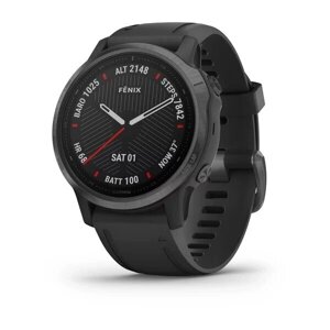 Smart Clock Garmin fenix 6S Pro Sapphire Сірий DLC із чорним ремінцем