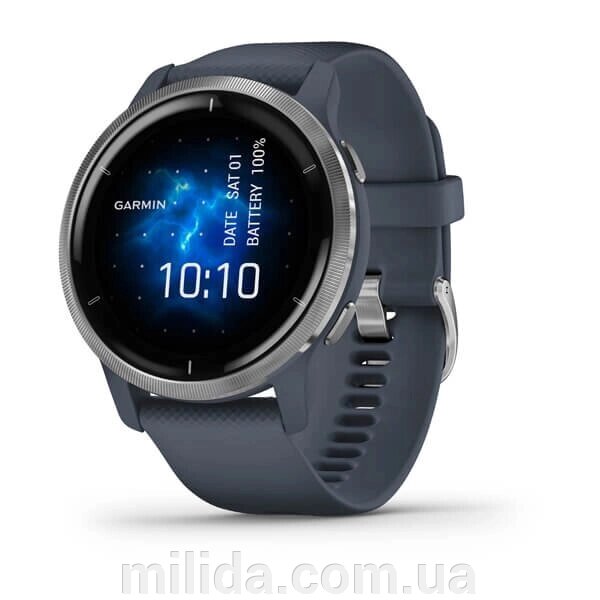 Smart Clock Garmin Venu 2 Граніт-синій із сріблястим без срібла від компанії інтернет-магазин "_Міліда_" - фото 1