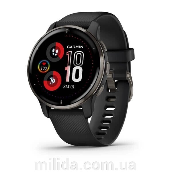 Smart Clock Garmin Venu 2 Plus чорний із графітом. від компанії інтернет-магазин "_Міліда_" - фото 1