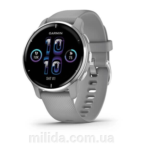 Смарт Clock Garmin Venu 2 Plus Сірий із сріблястим без силікону та силікону від компанії інтернет-магазин "_Міліда_" - фото 1