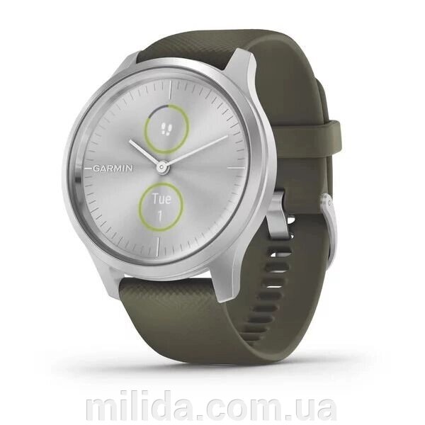 Smart Clock Garmin vivomove Style зі срібним корпусом та торф'яним ременем від компанії інтернет-магазин "_Міліда_" - фото 1