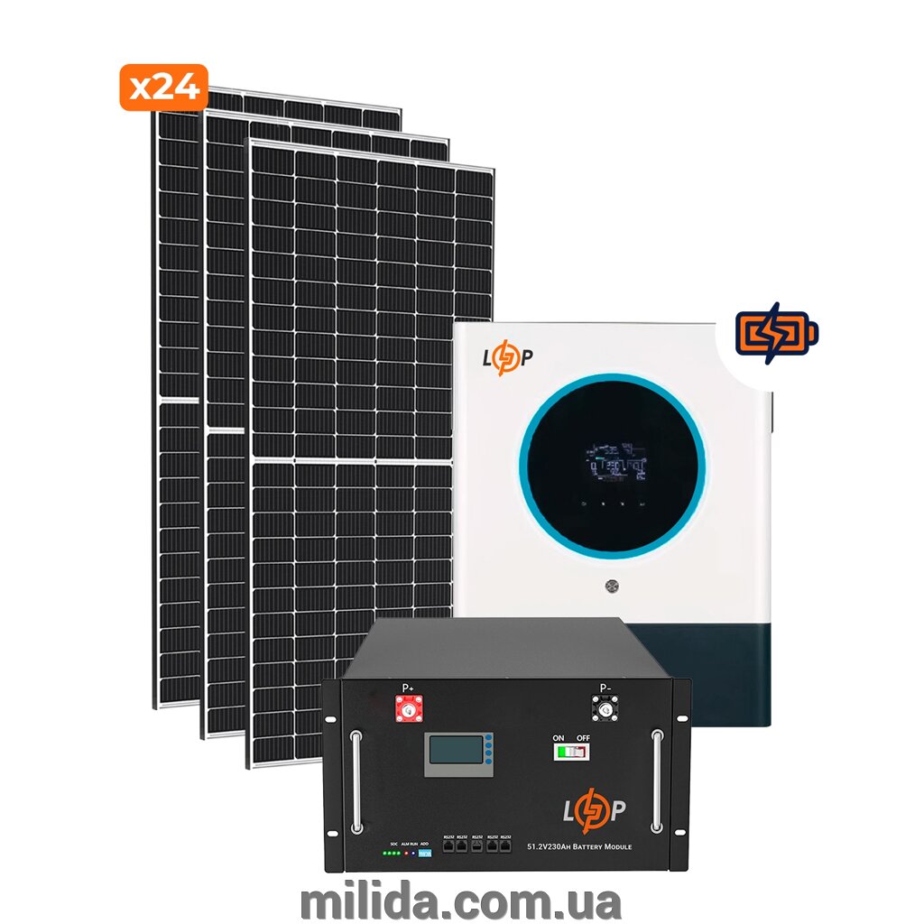 Сонячна електростанція (СЕС) Преміум + 11kW АКБ 11kWh LiFePO4 230 Ah від компанії інтернет-магазин "_Міліда_" - фото 1