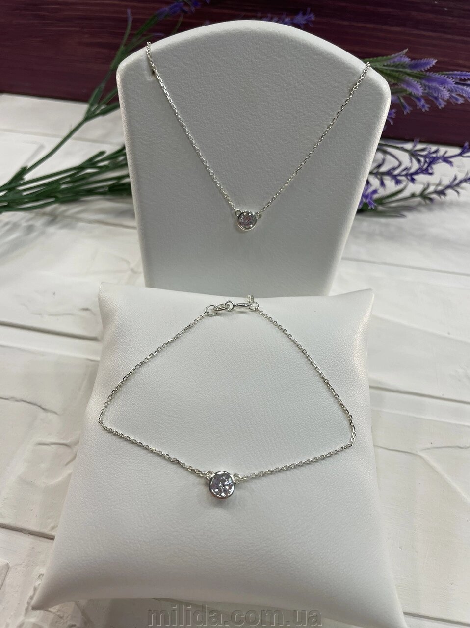 Срібне кольє з камінчиком DARIY 023-1 від компанії інтернет-магазин "_Міліда_" - фото 1