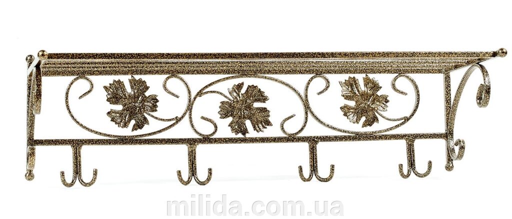 Вішалка настінна металева "Венеція", колір Антик золото. від компанії інтернет-магазин "_Міліда_" - фото 1