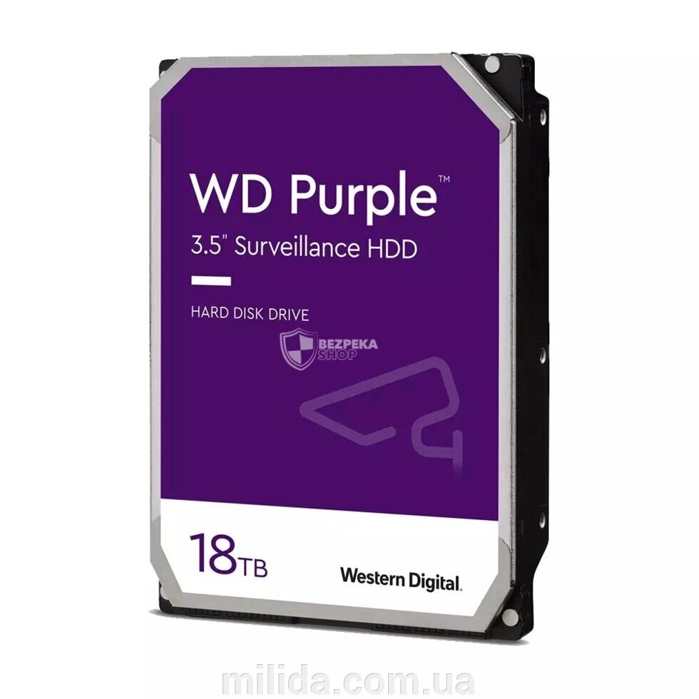 Жорсткий диск 18TB Western Digital Purple WD180PURZ для відеоспостереження від компанії інтернет-магазин "_Міліда_" - фото 1