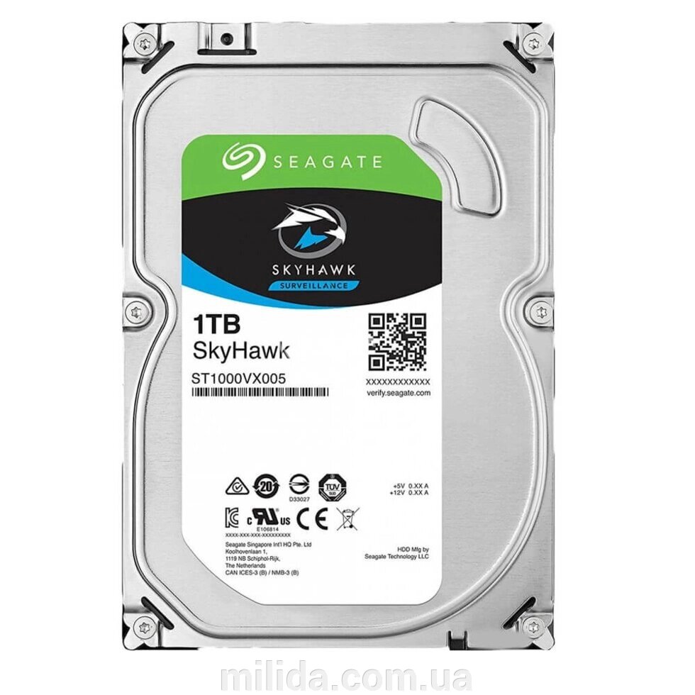 Жорсткий диск 1TB Seagate Skyhawk ST1000VX005 ch для відеоспостереження від компанії інтернет-магазин "_Міліда_" - фото 1