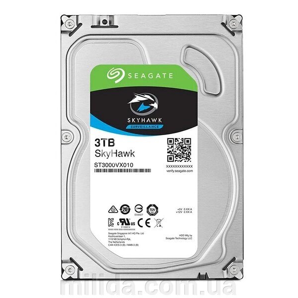 Жорсткий диск 3TB Seagate Skyhawk ST3000VX010 для відеоспостереження від компанії інтернет-магазин "_Міліда_" - фото 1