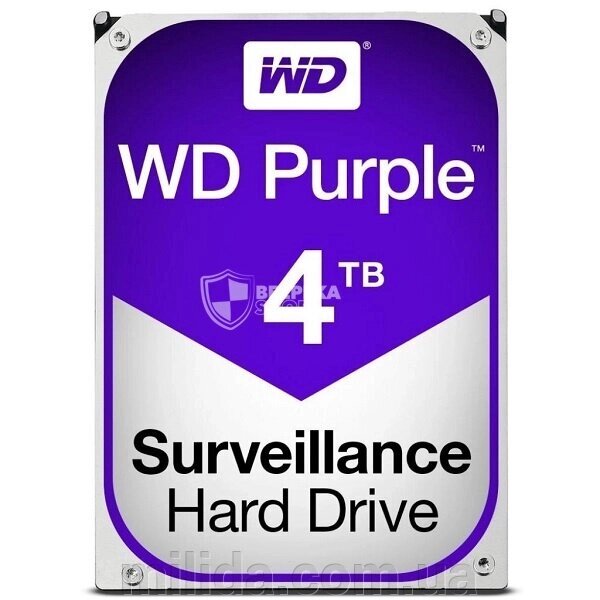 Жорсткий диск 4TB Western Digital WD40PURZ для відеоспостереження від компанії інтернет-магазин "_Міліда_" - фото 1