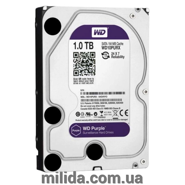 Жорсткий диск Western Digital 1TB Purple (WD10PURX) від компанії інтернет-магазин "_Міліда_" - фото 1