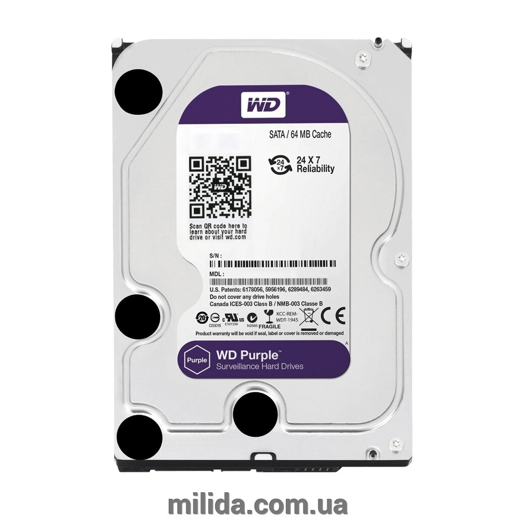 Жорсткий диск Western Digital 2TB Purple (WD20PURX) від компанії інтернет-магазин "_Міліда_" - фото 1