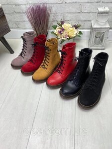 Жіночі черевики Dr. Martens червона шкіра