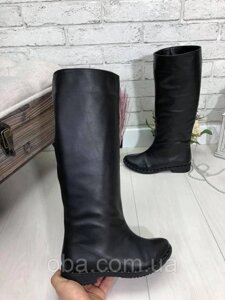 Жіночі шкіряні черевики демі -сезон чорний