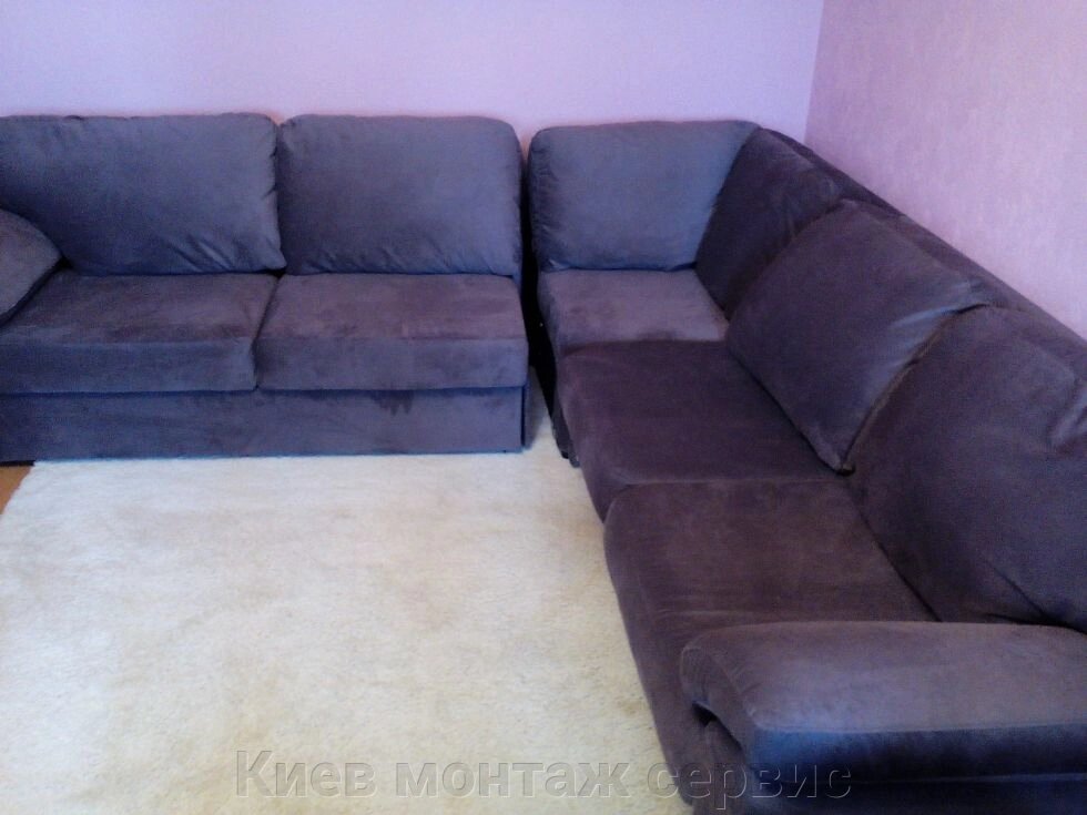 Перетяжка кутовий диван 2 * 2 від компанії Київ монтаж сервіс - фото 1